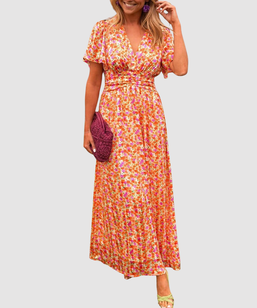 Sandra™ |  Elegancka sukienka maxi z dekoltem w serek