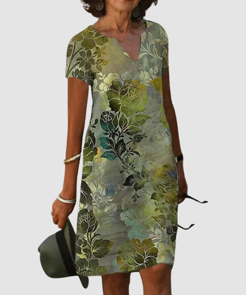 Josette™ |  Elegancka sukienka midi z dekoltem w serek