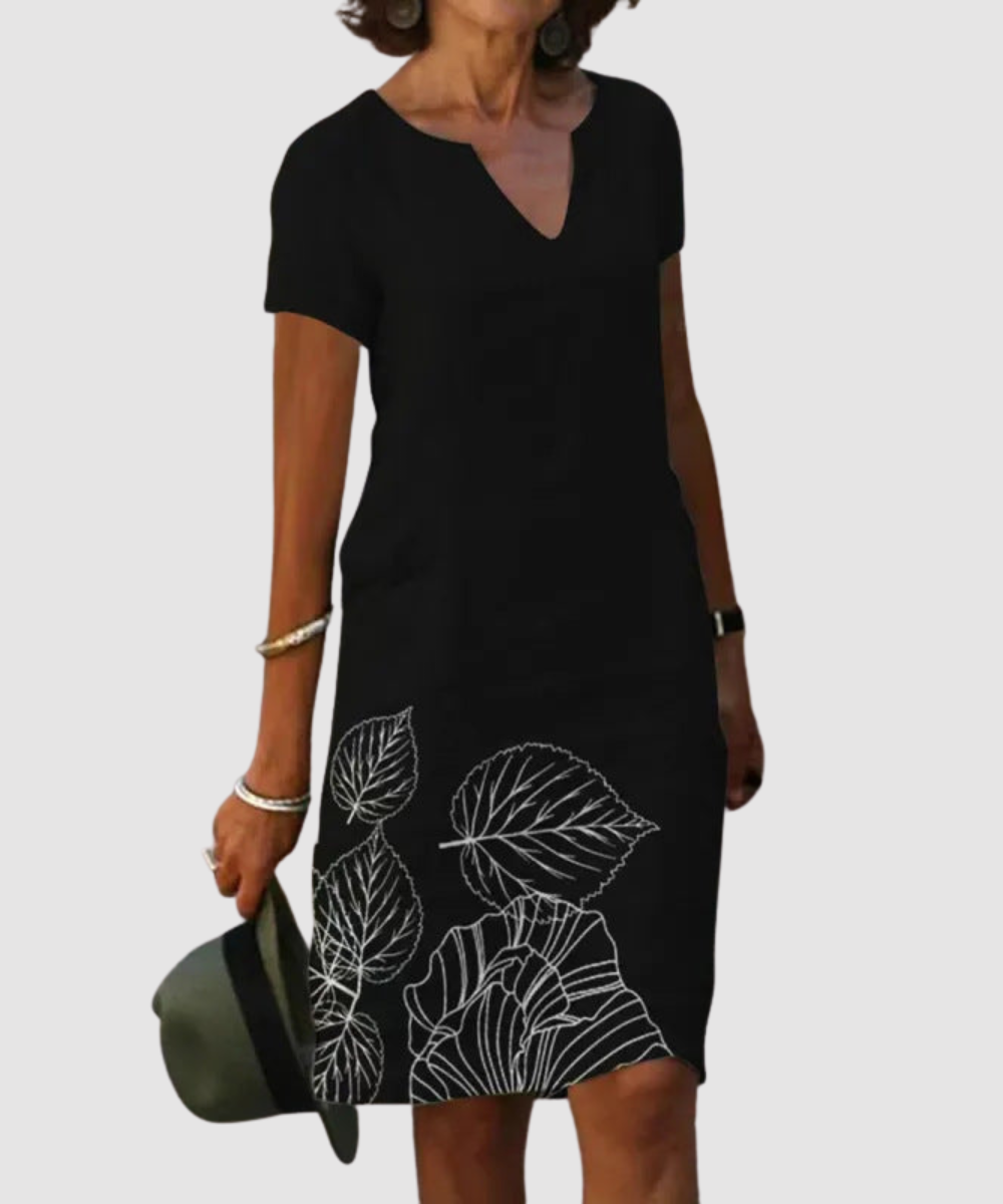 Josette™ |  Elegancka sukienka midi z dekoltem w serek