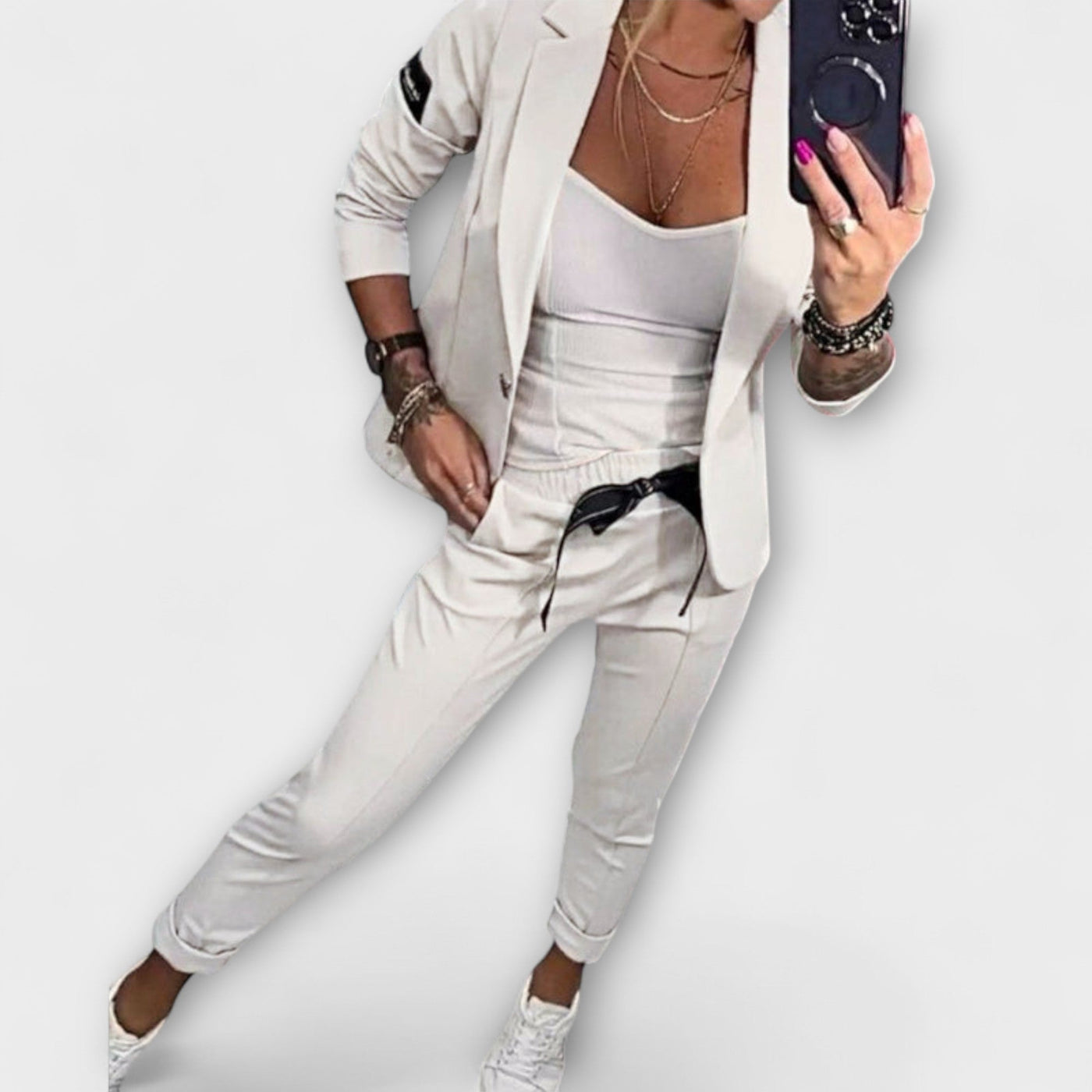 Vionne™ | Elegancki Zestaw Bluzki, Kurtki i Spodni