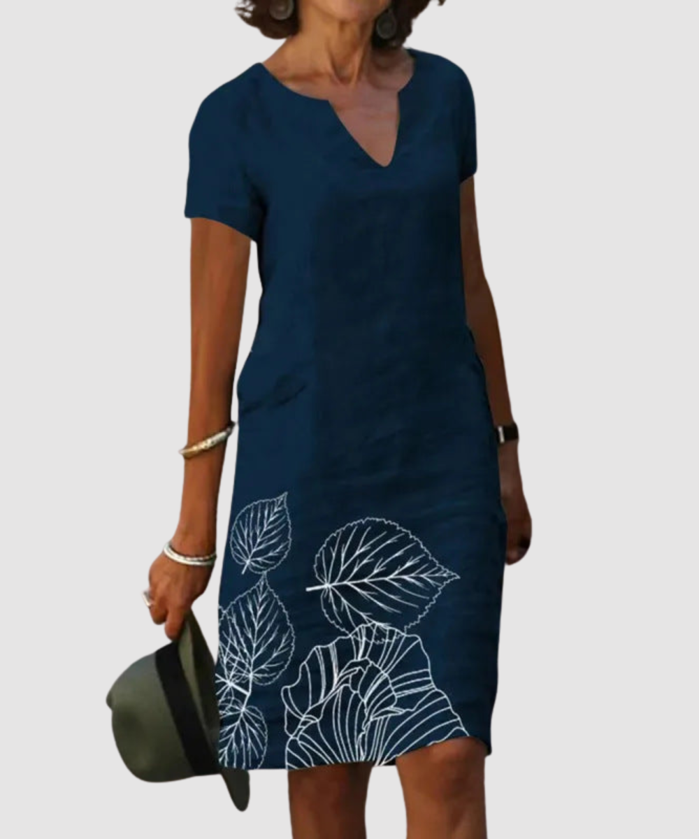 Josette™ |  Elegancka sukienka midi z dekoltem w serek