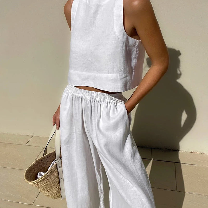 Morilka™ | Elegancki letni komplet z topem i spodniami